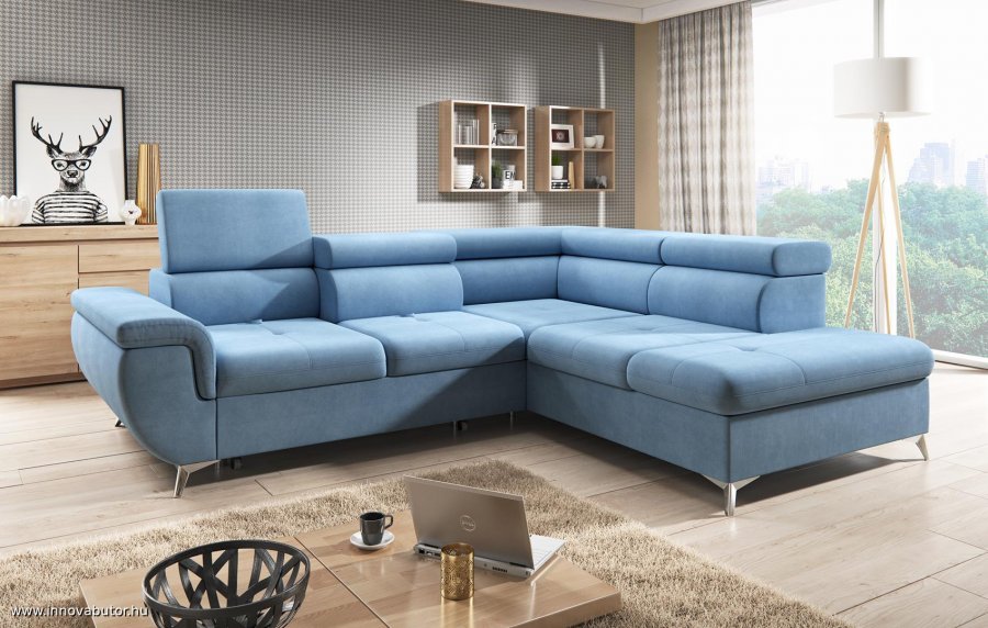 monk kék sarokgarnitúra L alakú kanapé