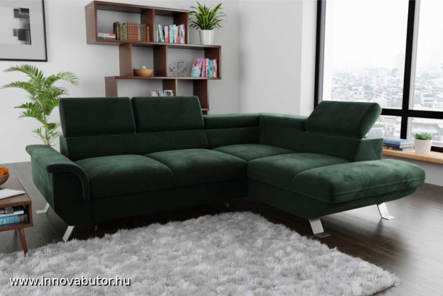 artey smaragd zöld sarok kanapé garnitúra 