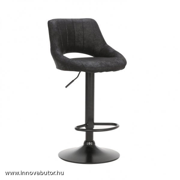 lorasa fekete barna csiszolt bőr művelúr bárszék forgó állítható szék