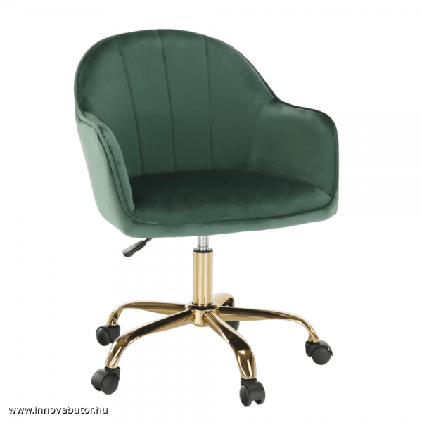 erol smaragd zöld arany szék bútor irodai kerekes gurulós forgószék